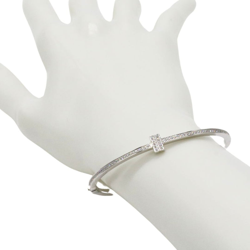 Tiffany&Co.【ティファニー】<br>Tダイヤモンド ヒンジ ワイヤー バングル<br>K18WG<br>62273127<br>【USED】