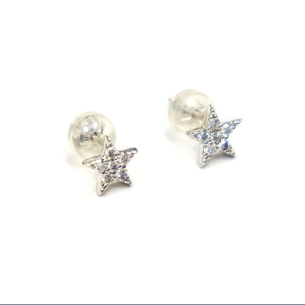 K18ＷG/D0.16ct<BR>スターモチーフ<BR>ダイヤモンドピアス<BR>【NEW】