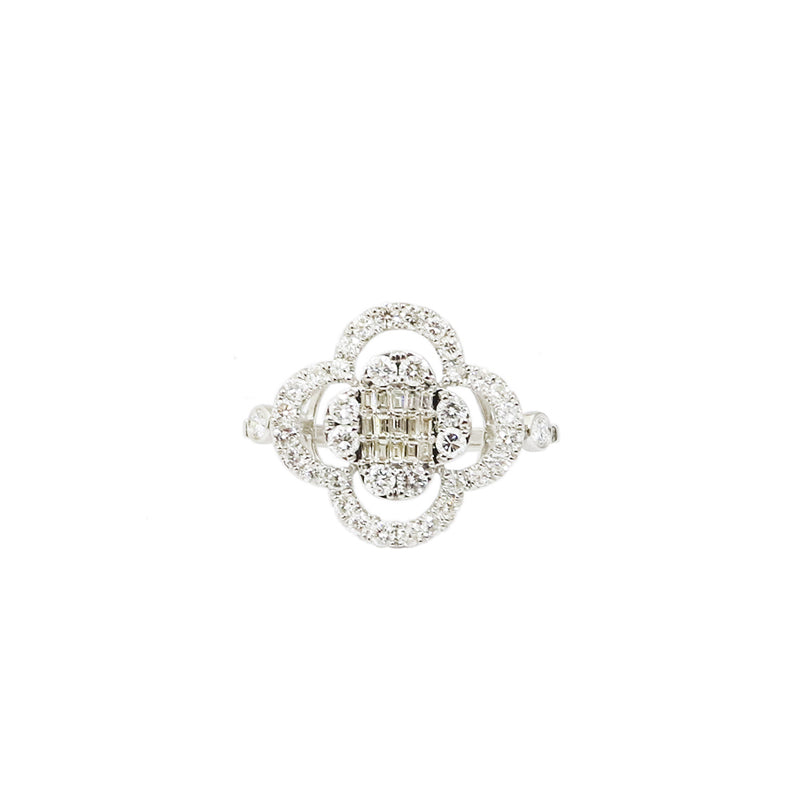 PT900/D1.00ct<BR>フラワー<BR>ダイヤモンドリング<BR>Mサイズ<BR>【NEW】