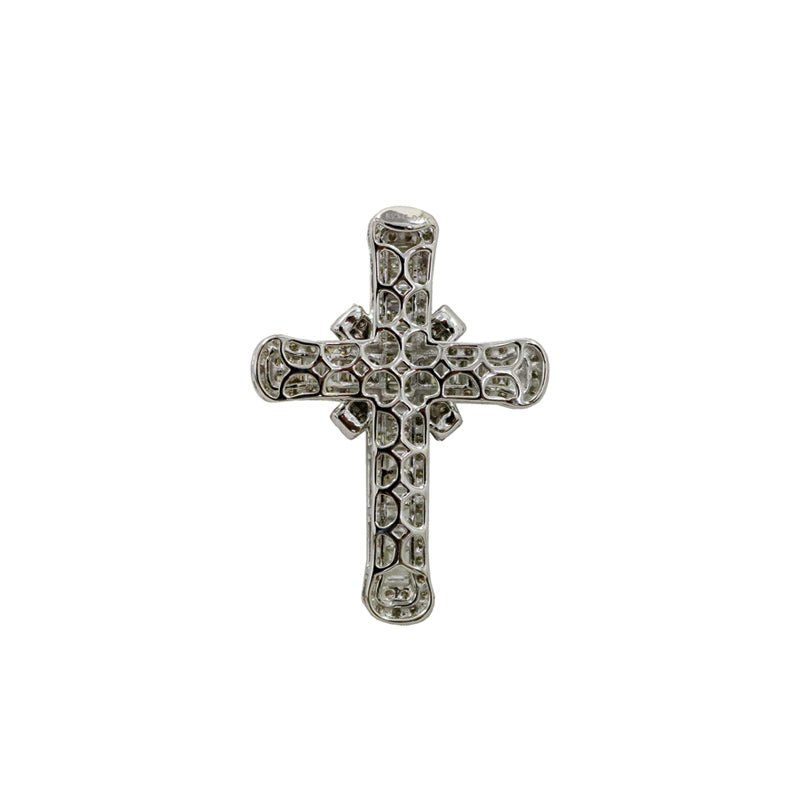 K18WG D2.00ct<BR>クロス バゲットダイヤモンド<BR>ペンダントトップ<BR>【NEW】