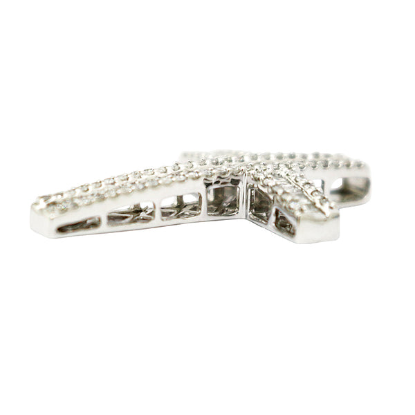 PT900/D1.00ct<BR>クロス<BR>バゲットダイヤモンド <BR> ペンダントトップ<BR>【NEW】